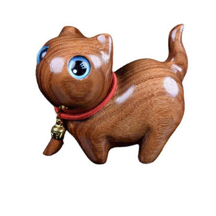 Buddha Stonesローズウッド彫刻 猫の温もり 室内装飾 - image 1