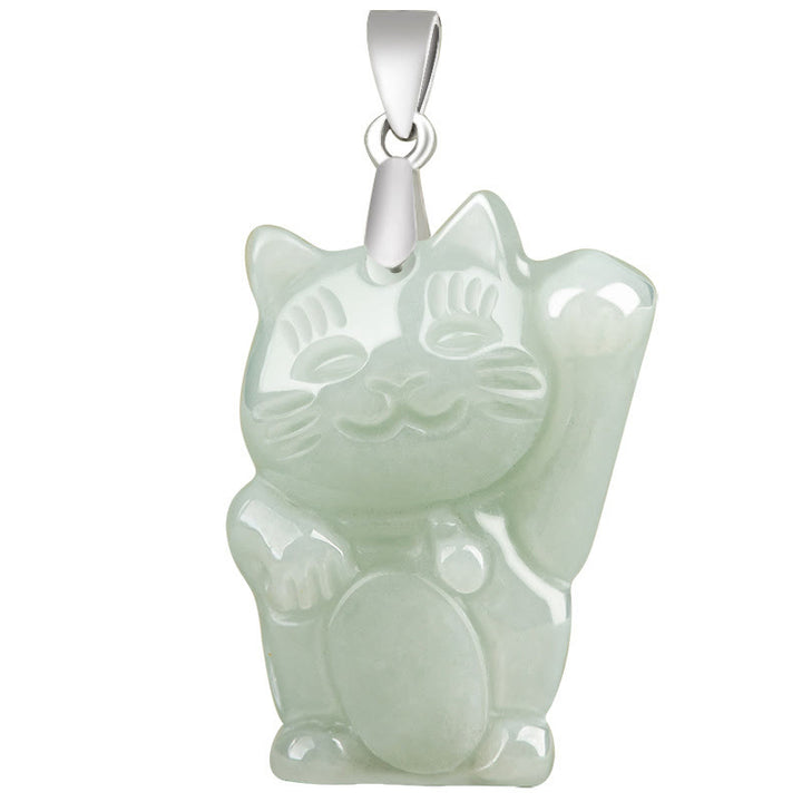 Buddha Stones925スターリングシルバー 翡翠幸運繁栄の猫 繁栄のネックレスペンダント - image 6