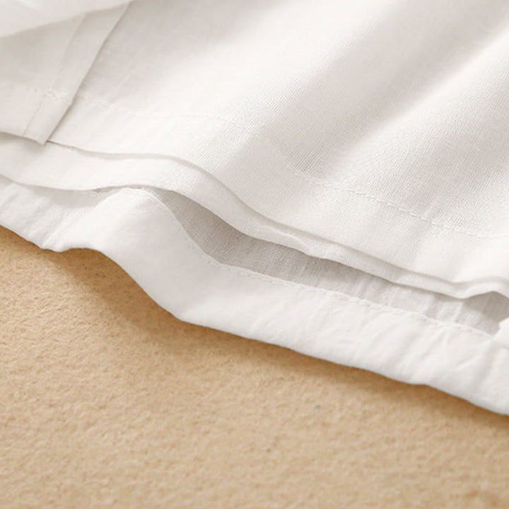 Buddha Stonesカジュアル無地チャイニーズフロッグボタンコットンリネンレディースワイドレッグパンツ - image 7