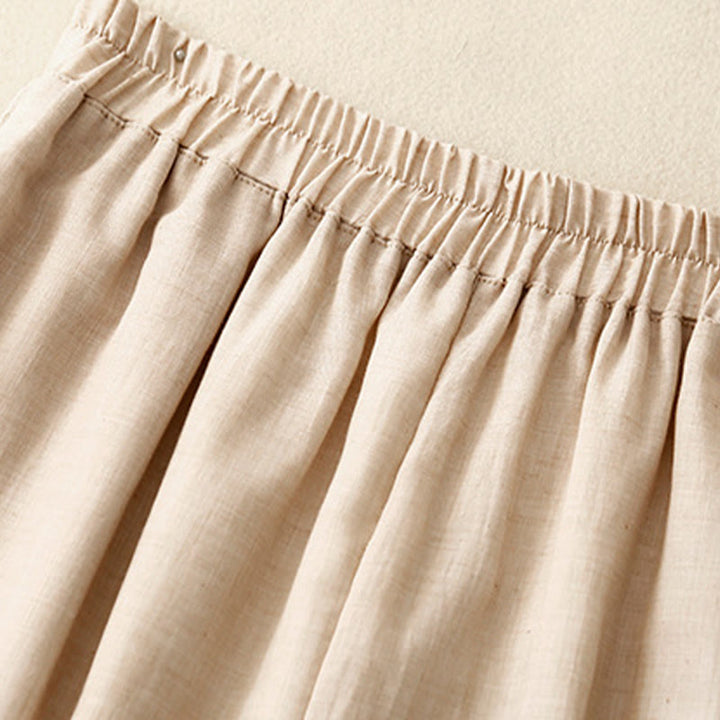 Buddha Stonesカジュアル無地チャイニーズフロッグボタンコットンリネンレディースワイドレッグパンツ - image 11