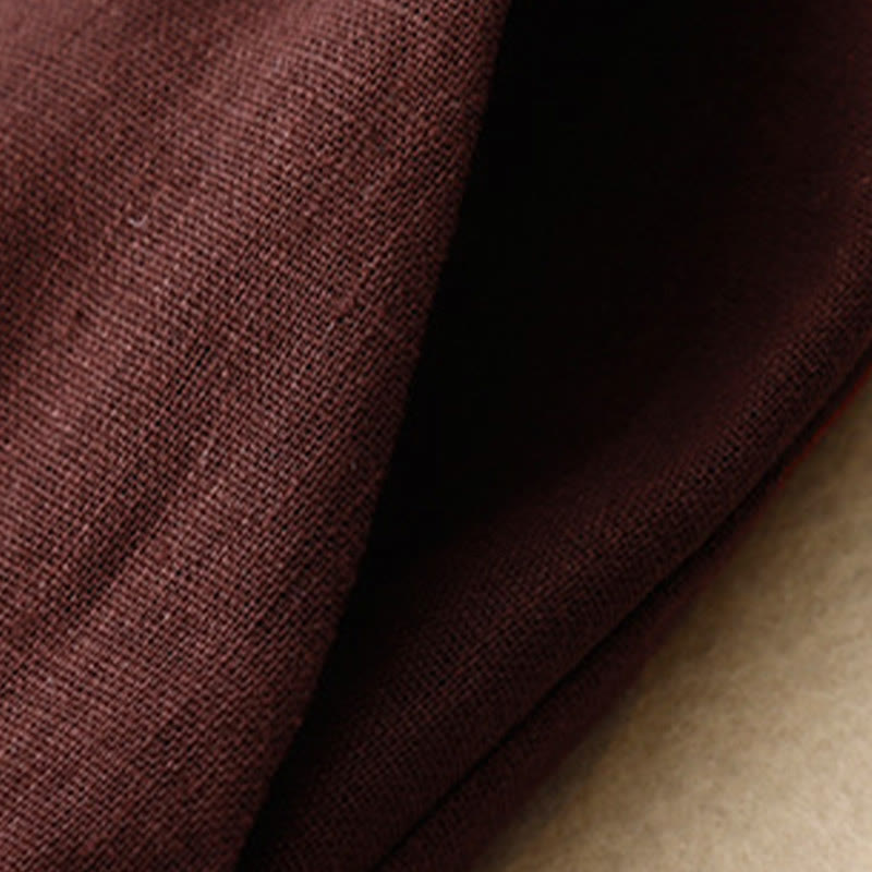 Buddha Stones夏 カジュアル シンプルデザイン リネン レディース ワイドレッグパンツ ジッパーポケット付き - image 29