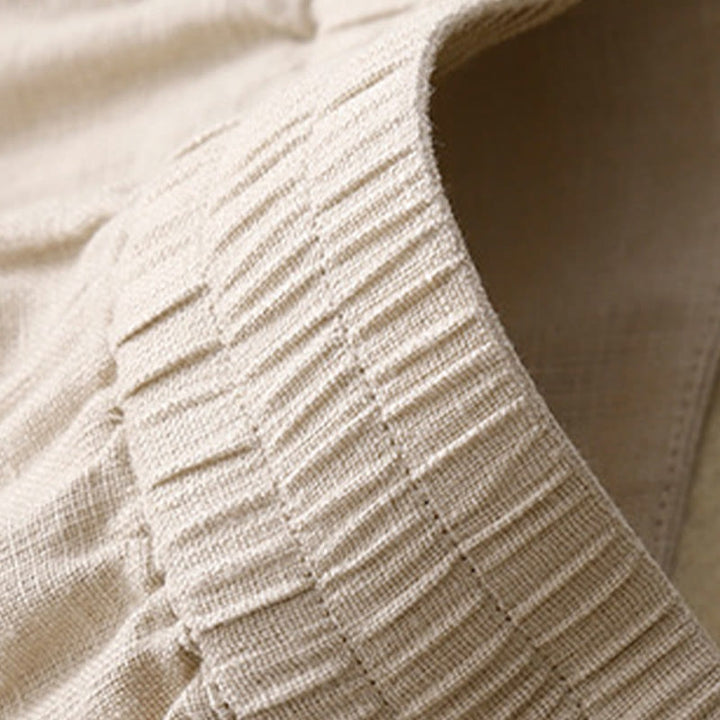 Buddha Stones夏 カジュアル シンプルデザイン リネン レディース ワイドレッグパンツ ジッパーポケット付き - image 46