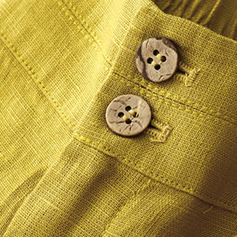 Buddha Stones夏 カジュアル シンプルデザイン リネン レディース ワイドレッグパンツ ジッパーポケット付き - image 52