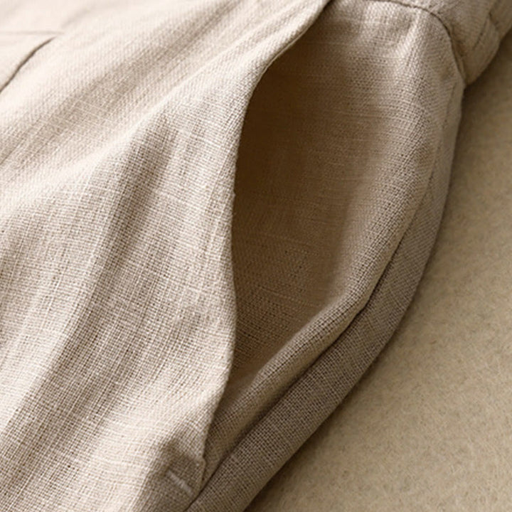 Buddha Stones夏 カジュアル シンプルデザイン リネン レディース ワイドレッグパンツ ジッパーポケット付き - image 47