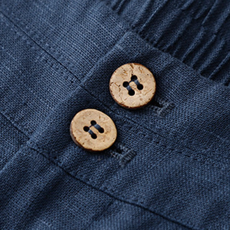 Buddha Stones夏 カジュアル シンプルデザイン リネン レディース ワイドレッグパンツ ジッパーポケット付き - image 57