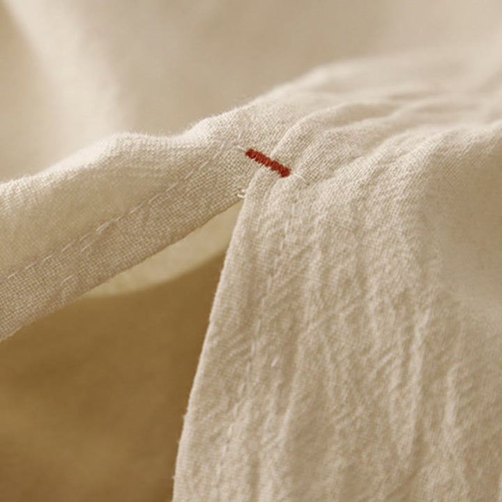 Buddha Stonesカジュアル シンプルデザイン ドローストリング スプリットコットンリネン レディース ワイドレッグパンツ ポケット付き - image 14