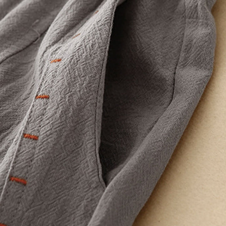 Buddha Stonesカジュアル シンプルデザイン ドローストリング スプリットコットンリネン レディース ワイドレッグパンツ ポケット付き - image 18