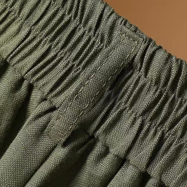 Buddha Stones夏 カジュアル 純色 7-8丈 コットンリネン レディース ワイドレッグパンツ - image 4