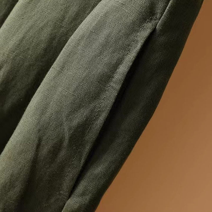Buddha Stones夏 カジュアル 純色 7-8丈 コットンリネン レディース ワイドレッグパンツ - image 6
