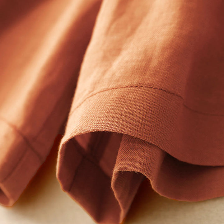 Buddha Stones夏 カジュアル 刺繍 花柄 プリーツ ジッパーボタン コットンリネン レディース ショートパンツ ポケット付き - image 13