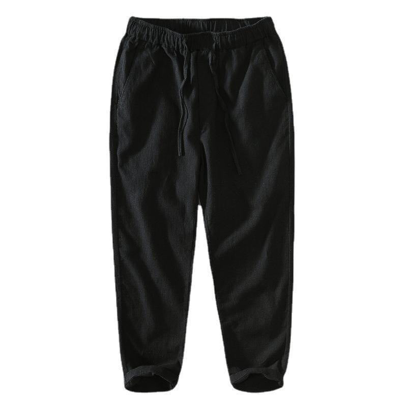Buddha Stones夏用カジュアルドローストリングラミーリネンメンズパンツ（ポケット付き） - image 13