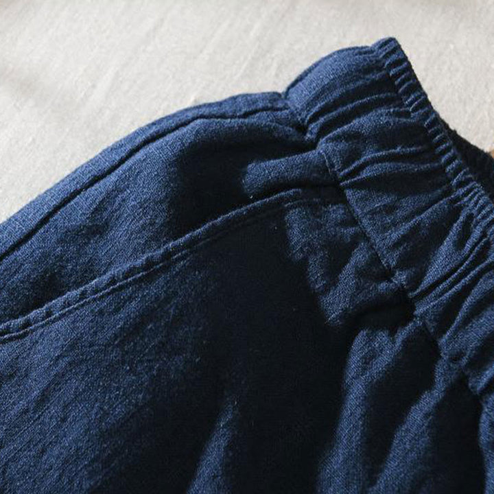 Buddha Stones夏用カジュアルドローストリングラミーリネンメンズパンツ（ポケット付き） - image 15