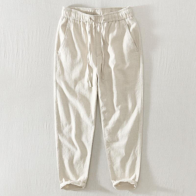 Buddha Stones夏用カジュアルドローストリングラミーリネンメンズパンツ（ポケット付き） - ベージュ - US/UK/AU44、 EU54 (4XL) - image 17