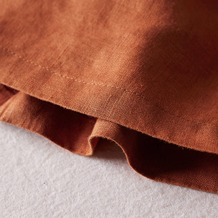 Buddha Stones夏 デイリー シンプル シワ加工 コットンリネン レディース ショートパンツ ポケット付き - image 6