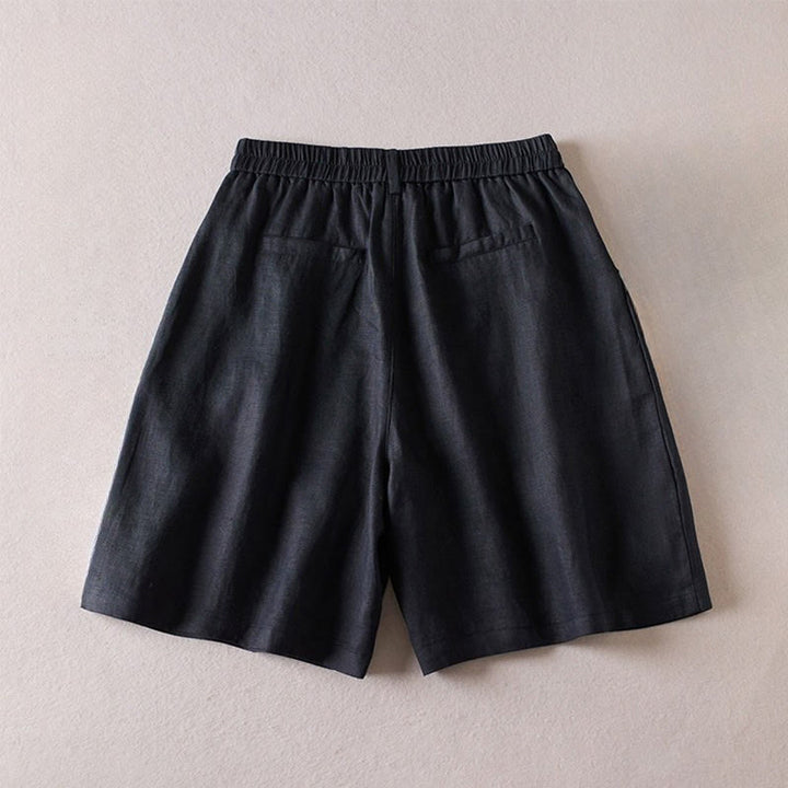 Buddha Stones夏 デイリー シンプル シワ加工 コットンリネン レディース ショートパンツ ポケット付き - image 8