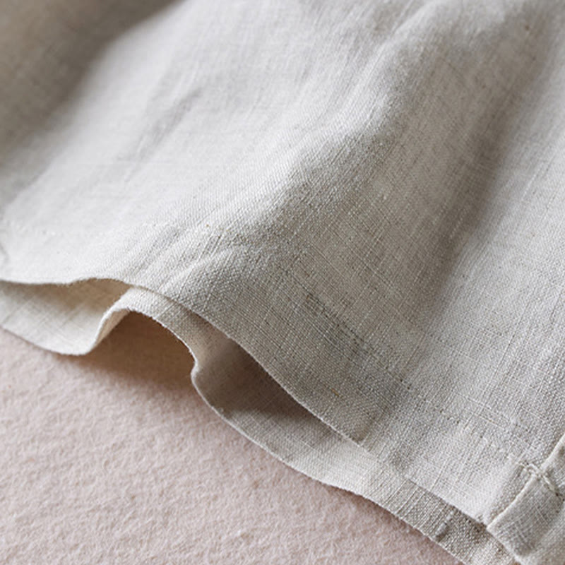 Buddha Stones夏 デイリー シンプル シワ加工 コットンリネン レディース ショートパンツ ポケット付き - image 42