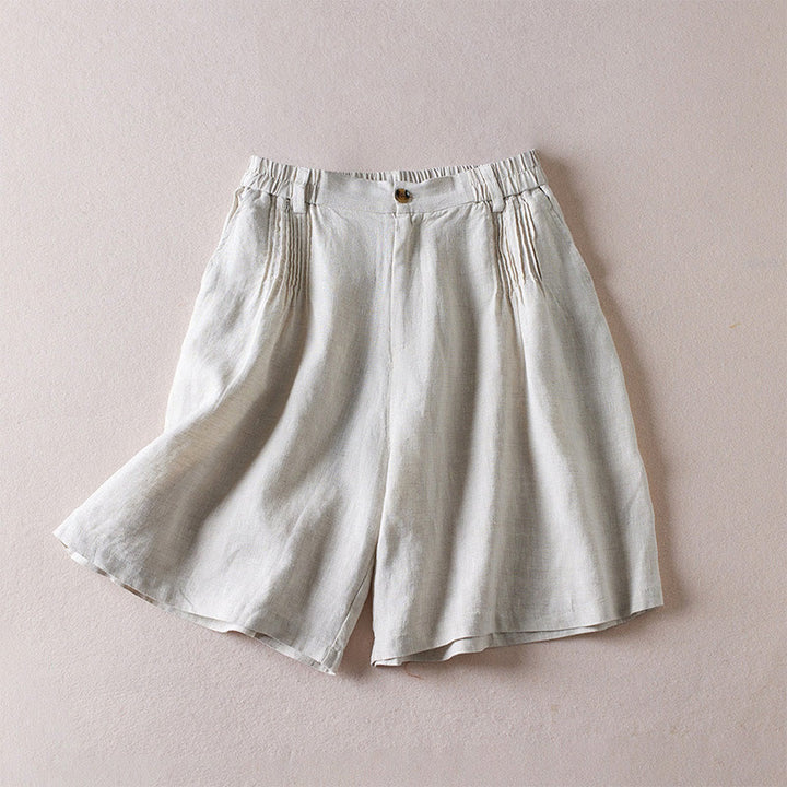 Buddha Stones夏 デイリー シンプル シワ加工 コットンリネン レディース ショートパンツ ポケット付き - ゲインズボロ - US8-10，UK/AU12-14，EU40-42 (2XL) - image 35