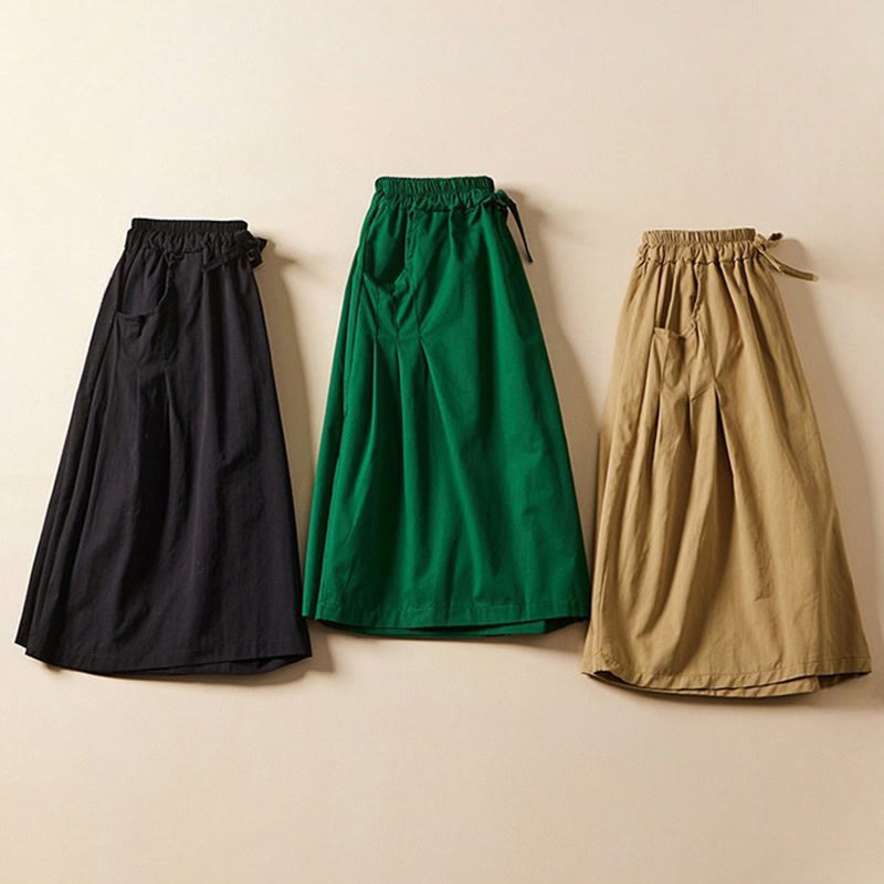 Buddha Stonesカジュアル 無地 シワデザイン ドローストリング コットン レディース ショートパンツ ポケット付き - image 10