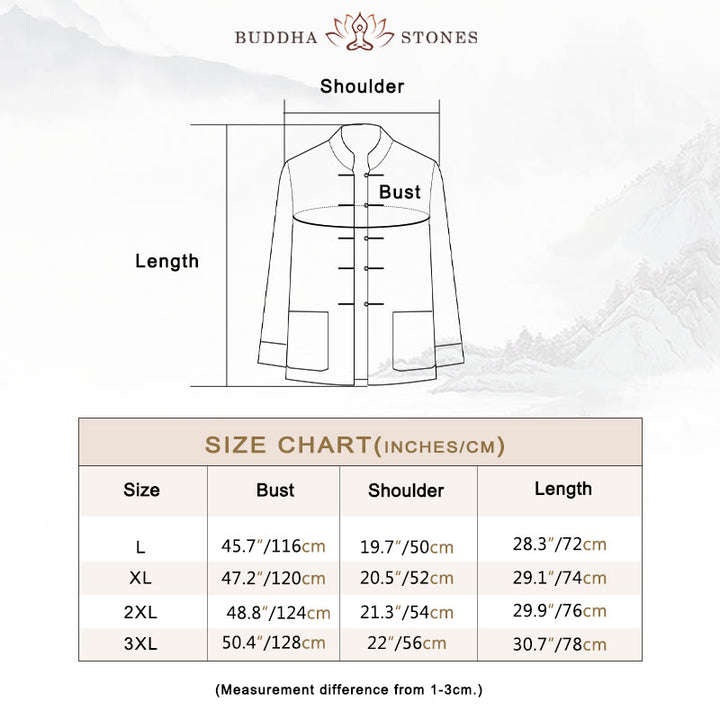 Buddha Stones2点セット 唐装 龍 カエルボタン メンズ 長袖 シャツ パンツ 衣類セット - image 6