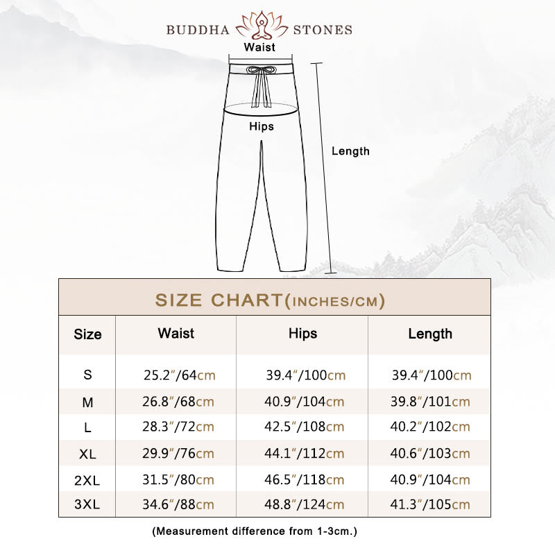 Buddha Stones レディース 無地コットン素材 ドローストリング サルエルパンツ ポケット付 - image 3
