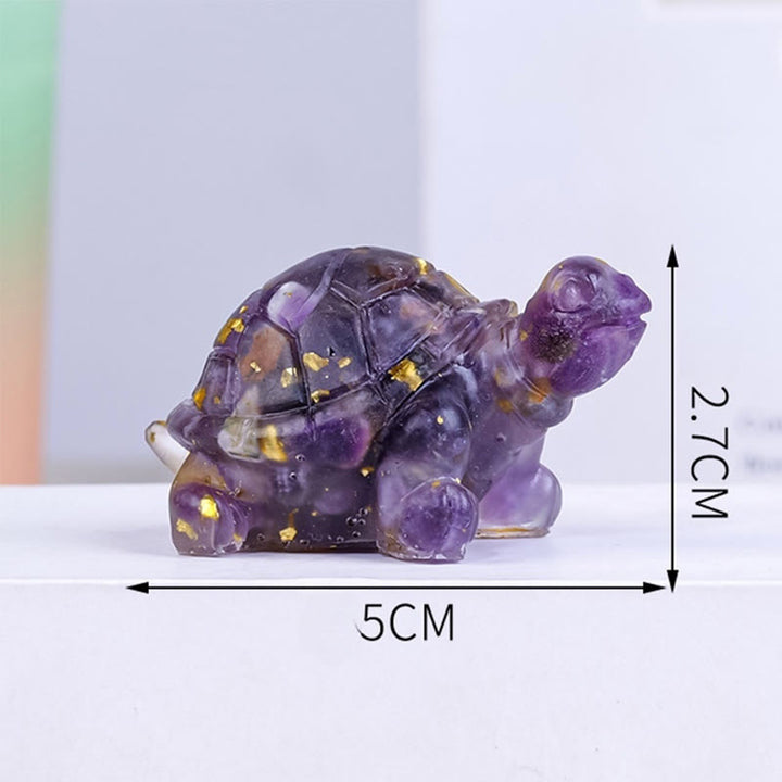 Buddha Stones ドリップ樹脂加工 天然水晶砂利使用 小亀のインテリア装飾像 - image 2