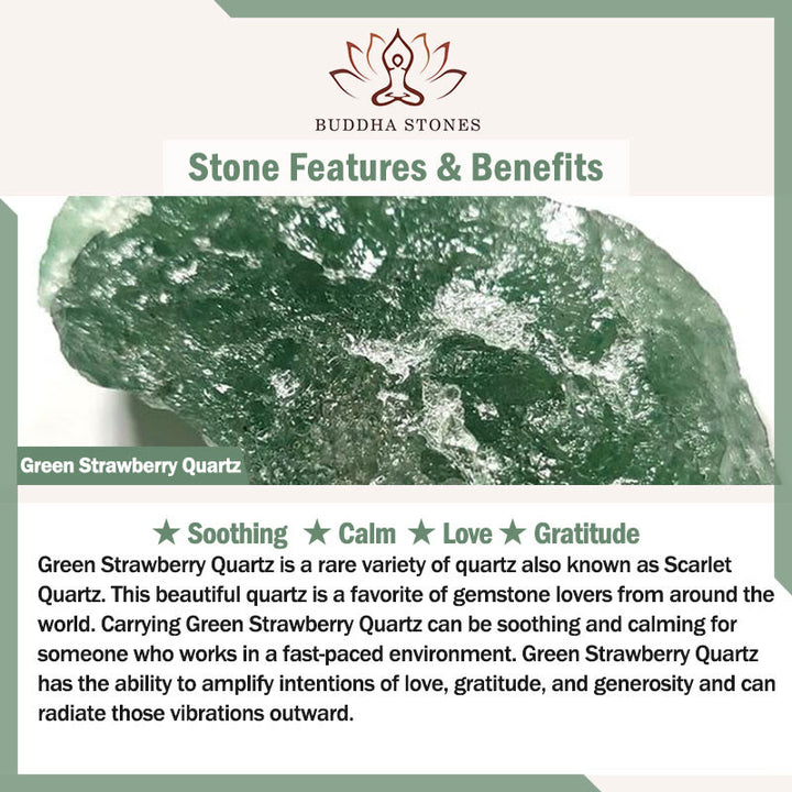 Buddha Stones天然シトリングリーンストロベリークォーツ貔貅繁栄ブレスレット