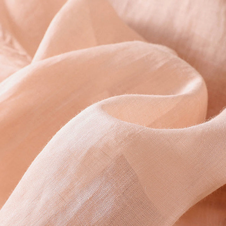 Buddha Stonesアーティスティック 無地 花柄 刺繍デザイン クルーネック パフ 半袖 コットン リネン レディース Tシャツ - image 11