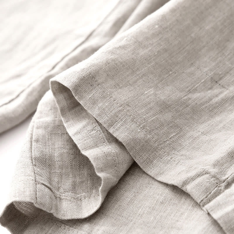 Buddha Stones夏 無地 アンクル丈 ドローストリング コットンリネン レディース ワイドレッグパンツ ポケット ジッパー付き - image 17