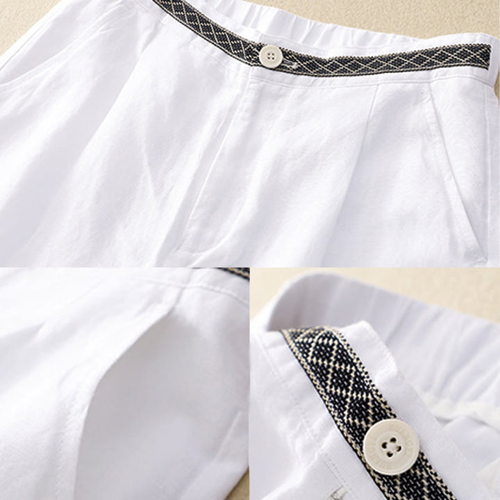 Buddha Stones夏用 無地 7-8丈 レディース ワイドレッグ クロップドパンツ ポケット付き ファスナー付き - image 18