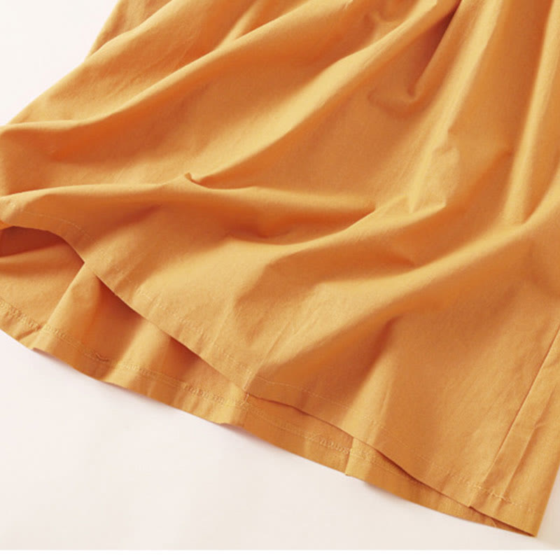 Buddha Stonesサマーボタンデザイン 半袖 コットンリネン ミディドレス ポケット付き - image 22