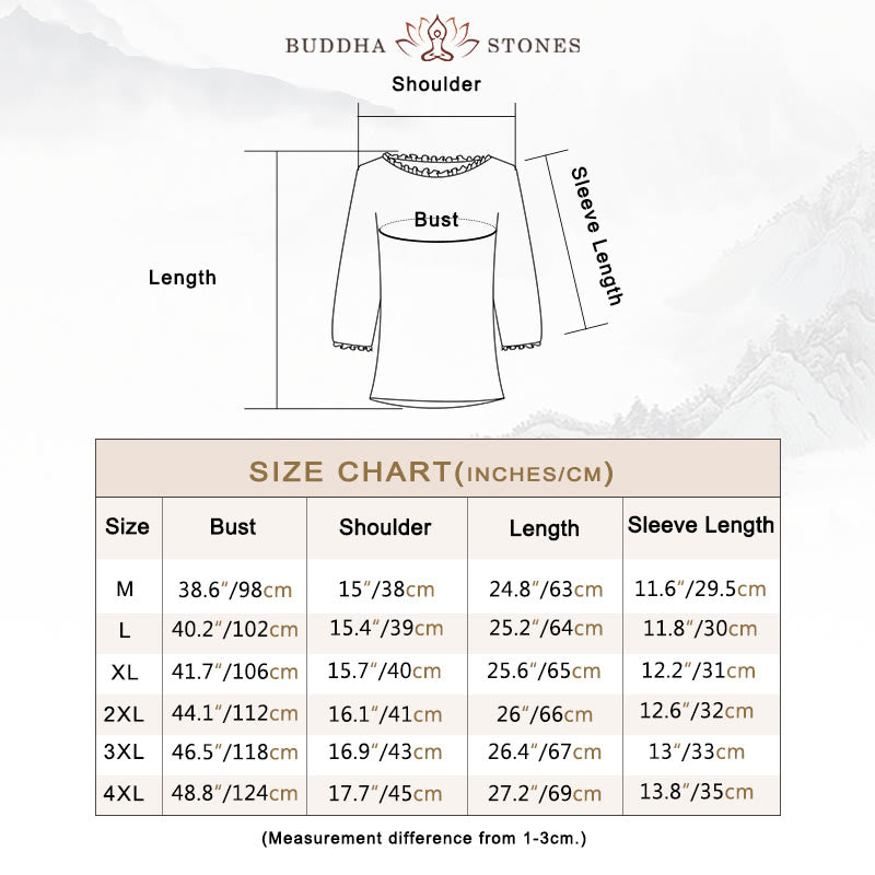 Buddha Stonesレディース フラワー刺繍デザイン クルーネック Tシャツ - image 5