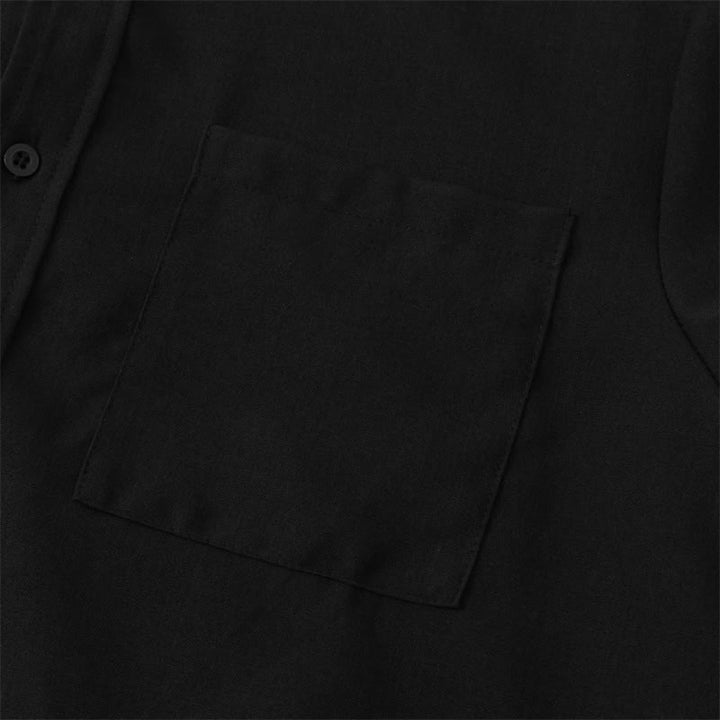 Buddha Stones夏 メンズ ボタン プレーン 半袖 コットンシャツ ポケット付き - image 12