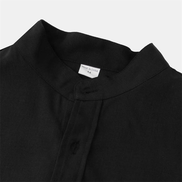 Buddha Stones夏 メンズ ボタン プレーン 半袖 コットンシャツ ポケット付き - image 9