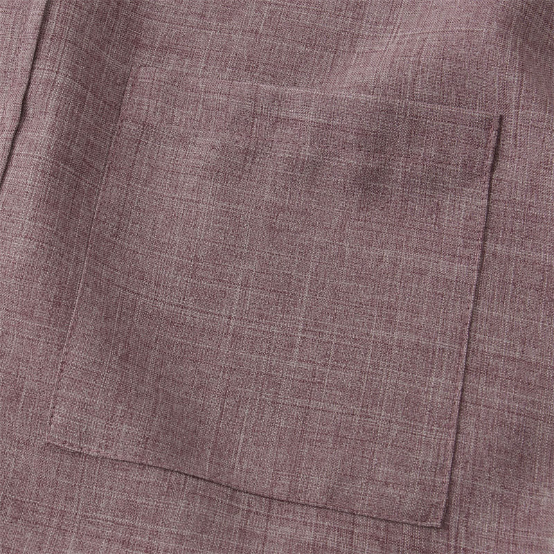 Buddha Stones夏 メンズ ボタン プレーン 半袖 コットンシャツ ポケット付き - image 18