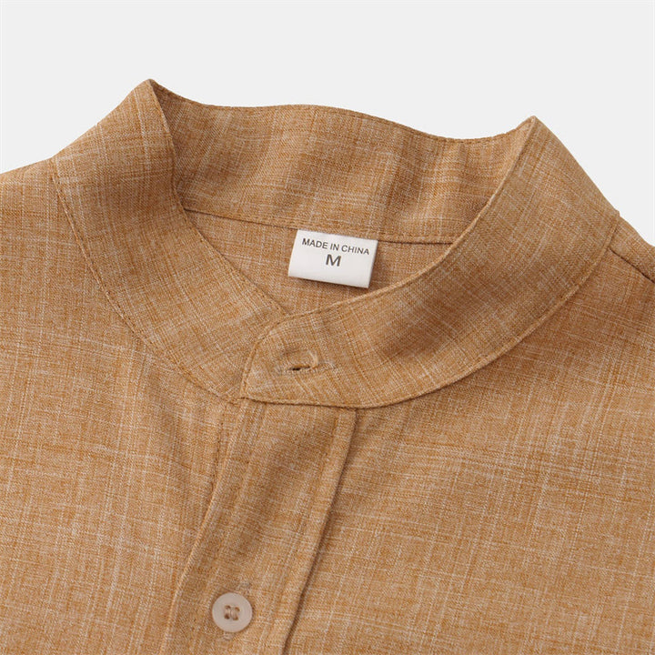 Buddha Stones夏 メンズ ボタン プレーン 半袖 コットンシャツ ポケット付き - image 24