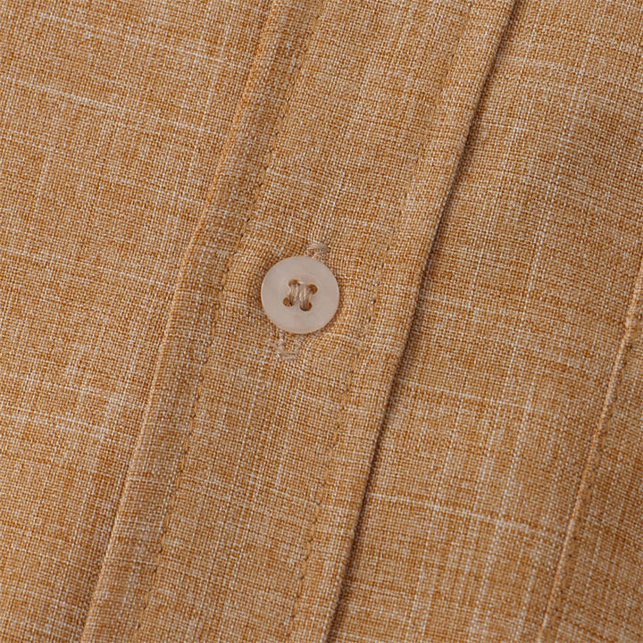 Buddha Stones夏 メンズ ボタン プレーン 半袖 コットンシャツ ポケット付き - image 25