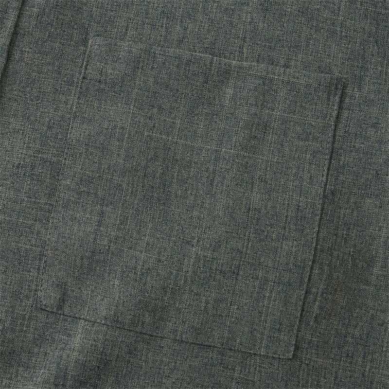 Buddha Stones夏 メンズ ボタン プレーン 半袖 コットンシャツ ポケット付き - image 33