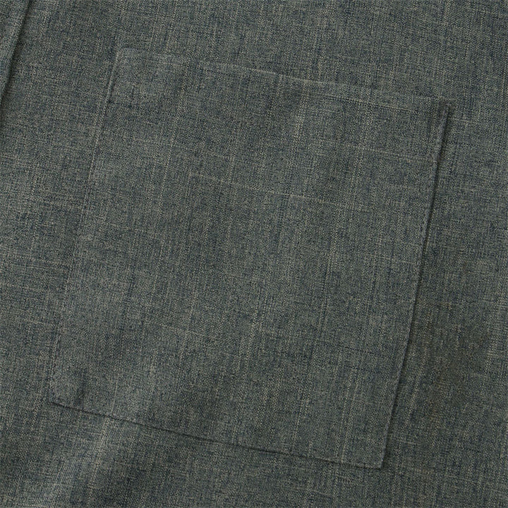 Buddha Stones夏 メンズ ボタン プレーン 半袖 コットンシャツ ポケット付き - image 33