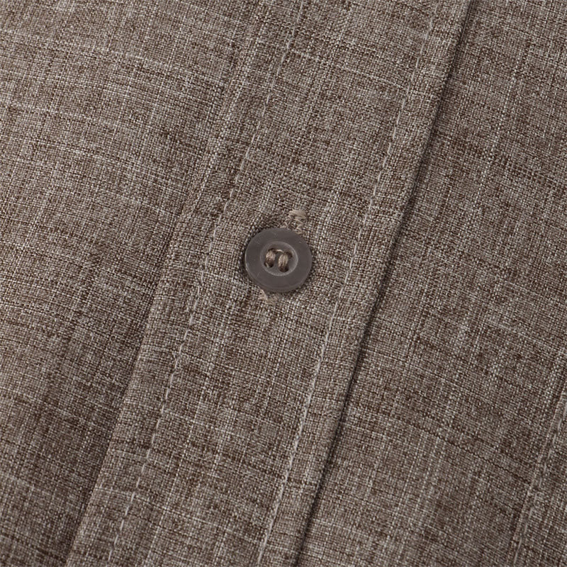 Buddha Stones夏 メンズ ボタン プレーン 半袖 コットンシャツ ポケット付き - image 39