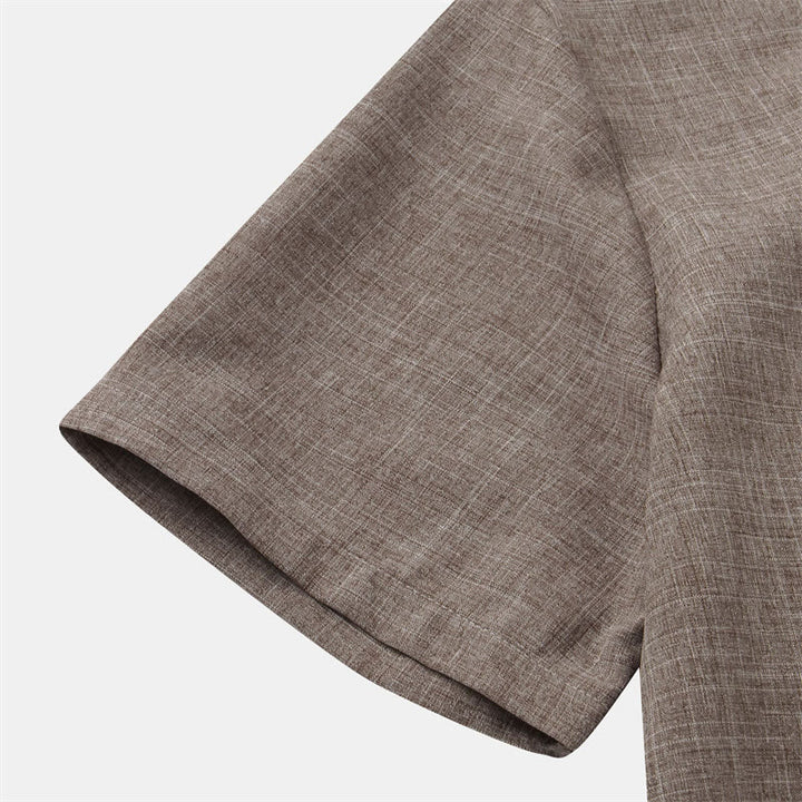 Buddha Stones夏 メンズ ボタン プレーン 半袖 コットンシャツ ポケット付き - image 38