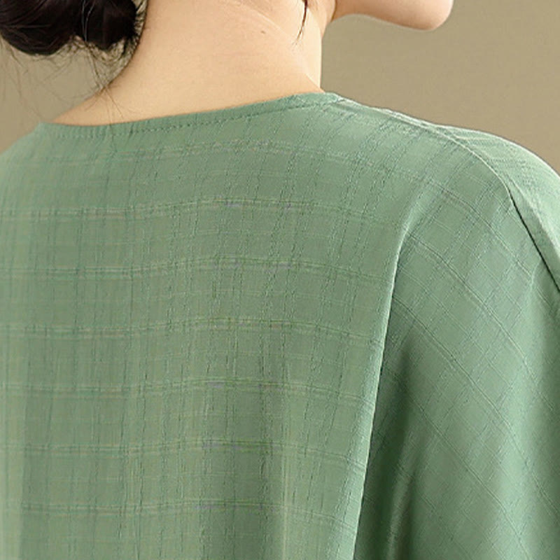 Buddha Stonesカジュアル 無地 半袖 半ボタン レディース Tシャツ - image 20