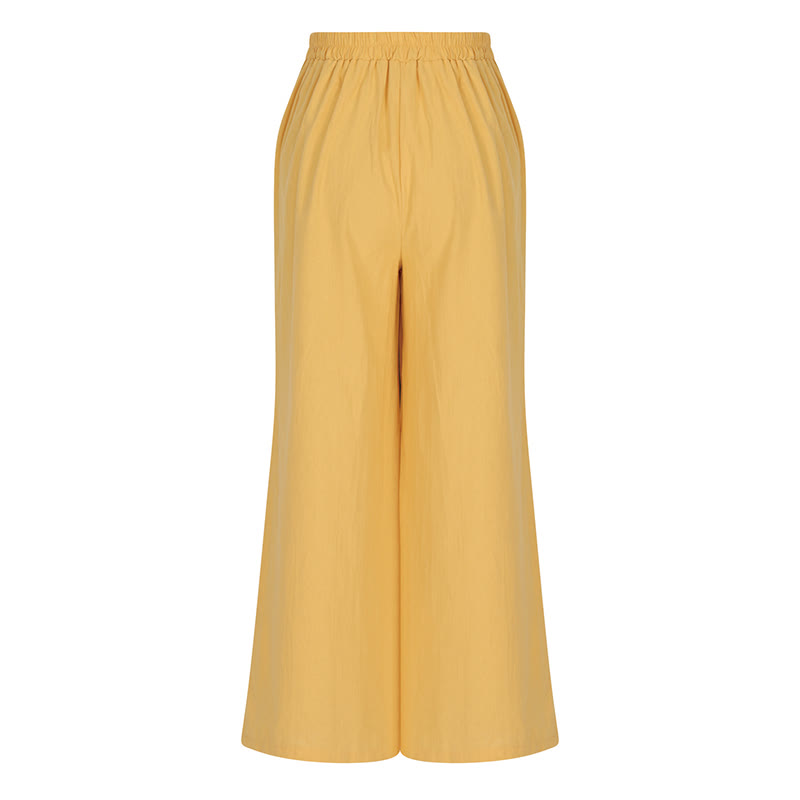 Buddha Stonesレトロ カジュアル ハイウエスト コットン レディース ワイドレッグパンツ ポケット付き - image 2