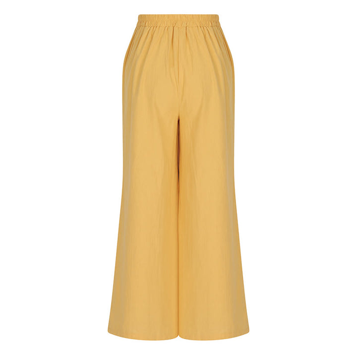 Buddha Stonesレトロ カジュアル ハイウエスト コットン レディース ワイドレッグパンツ ポケット付き - image 2