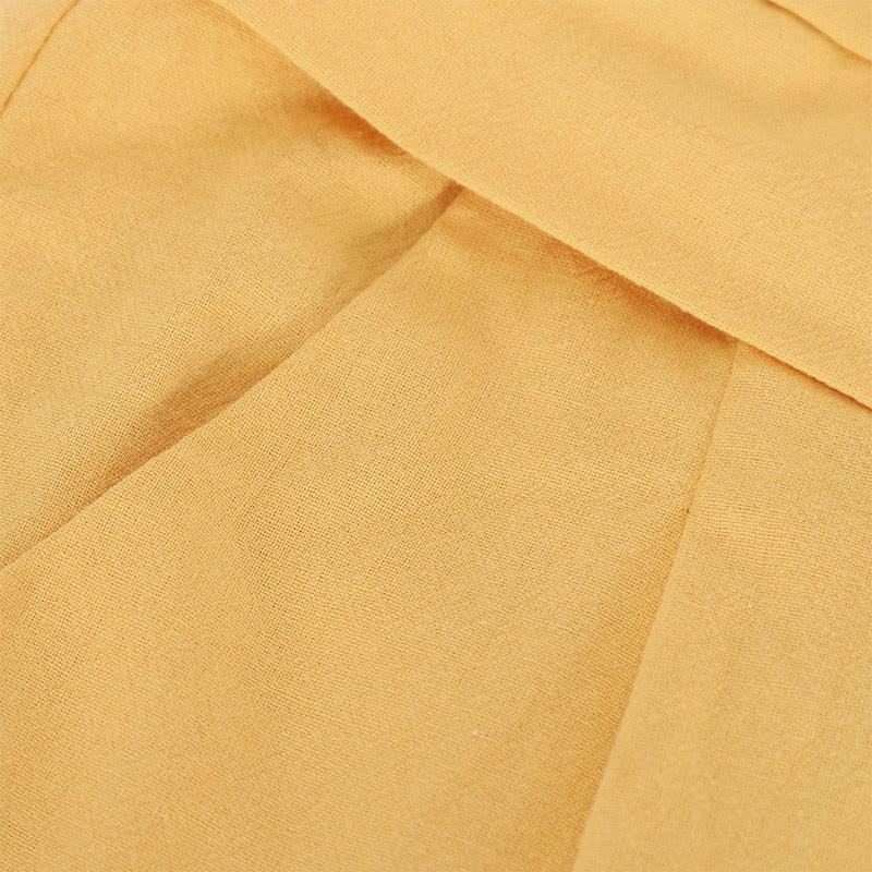 Buddha Stonesレトロ カジュアル ハイウエスト コットン レディース ワイドレッグパンツ ポケット付き - image 3