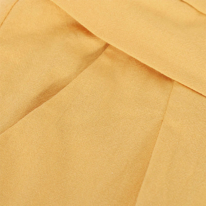 Buddha Stonesレトロ カジュアル ハイウエスト コットン レディース ワイドレッグパンツ ポケット付き - image 3