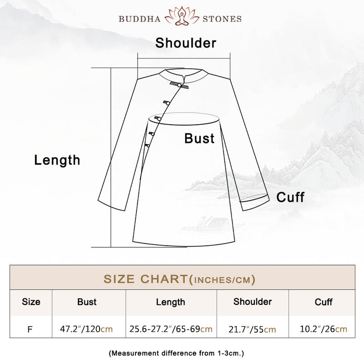Buddha Stonesラミーリネンブラウスレディースシャツトップス中国漢服スタイル - image 3