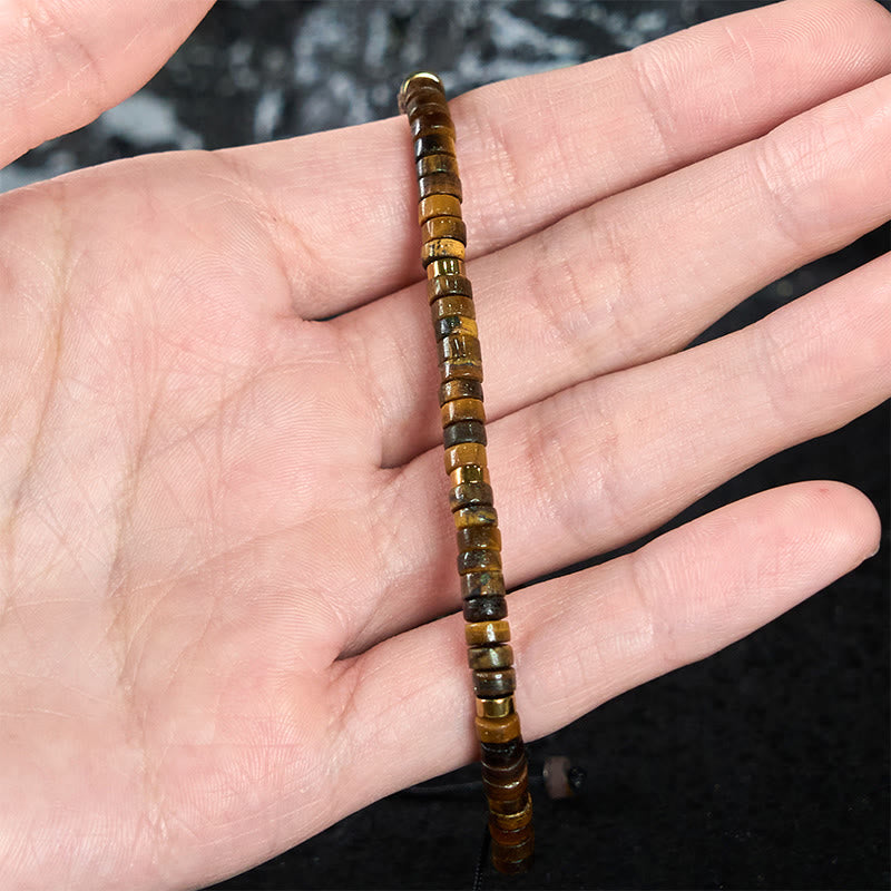 Buddha Stones天然タイガーアイ スペーサービーズ 勇気ブレスレット