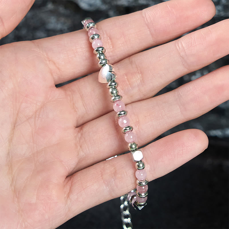 Buddha Stones天然石 アマゾナイト アメジスト ラズライト ラピスラズリ ローズクォーツ ハート ポジティブバランス ブレスレット - image 23