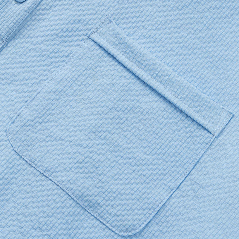 Buddha Stones無地ポロ チェック柄 ハーフボタン メンズ 半袖シャツ - image 6