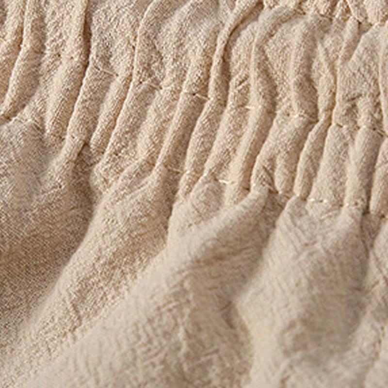 Buddha Stones 2点セット 無地 カエルボタン タンスーツ コットンリネン 半袖パンツ 衣類 メンズセット - image 11